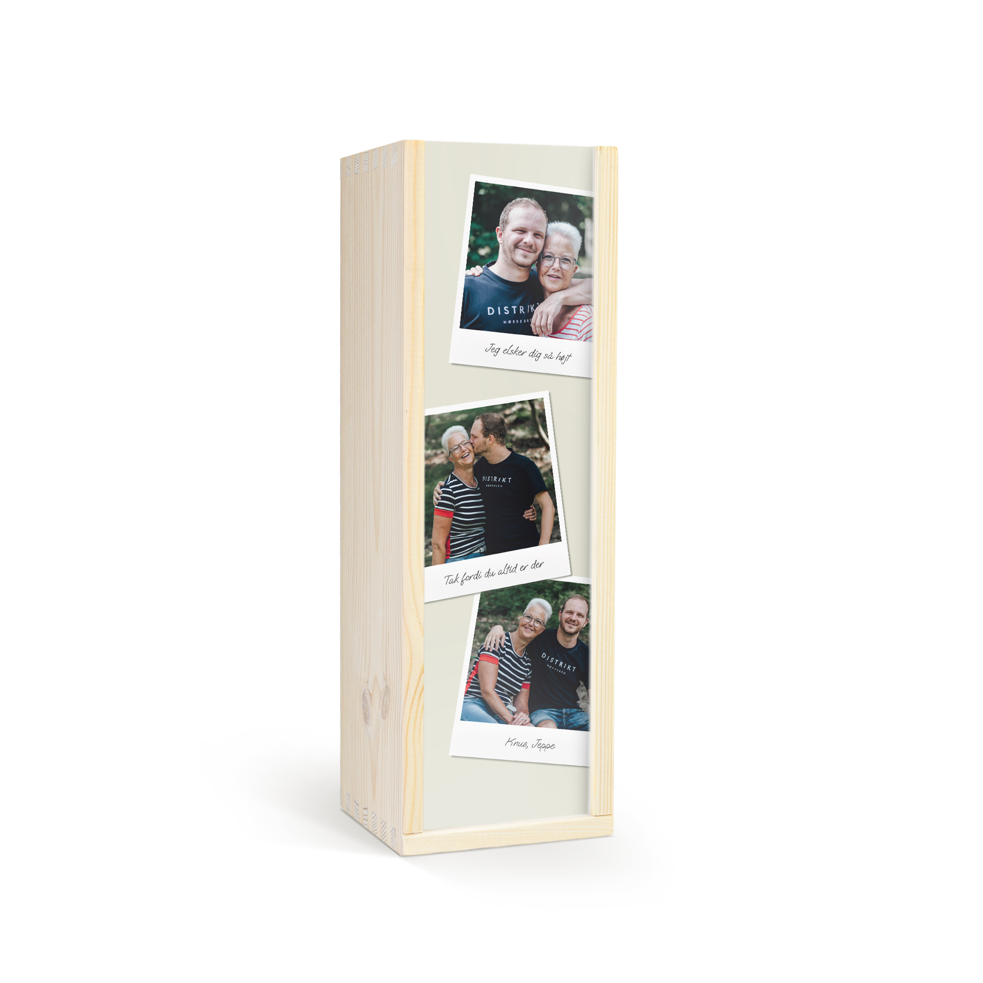 Træ vinkasse med personlig gravering