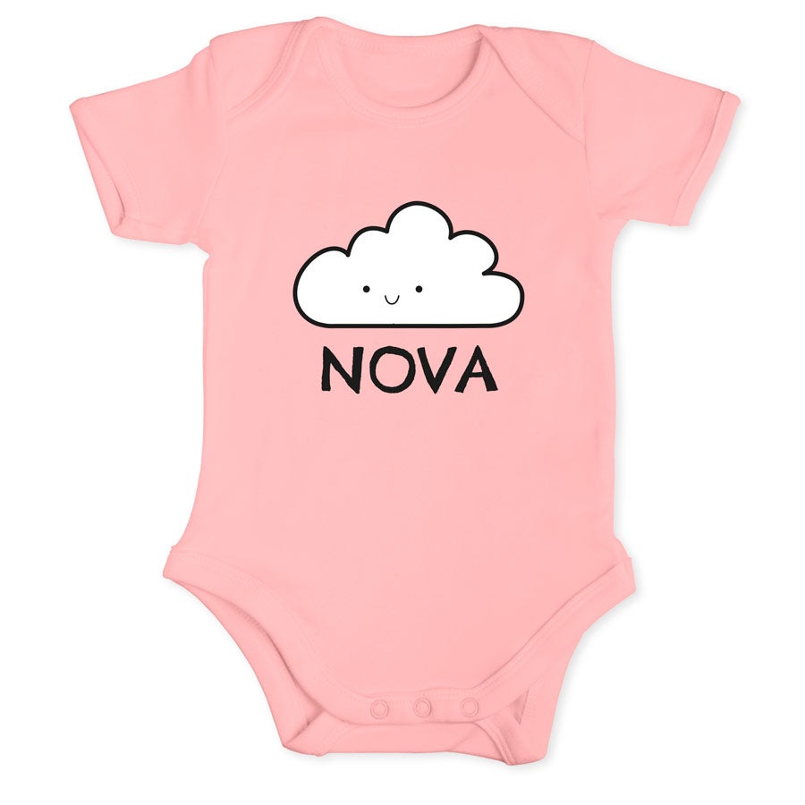 Baby onesie - kort erme - Baby rosa - 62/68