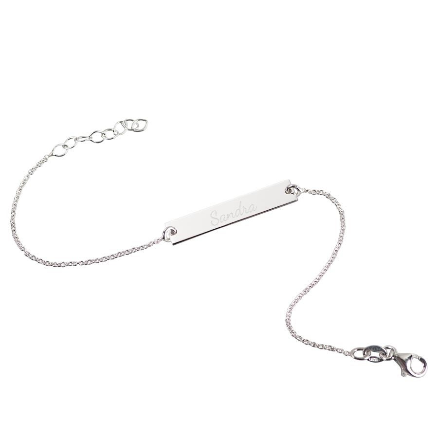 Silberarmband mit Gravur - Damen -17-19 cm