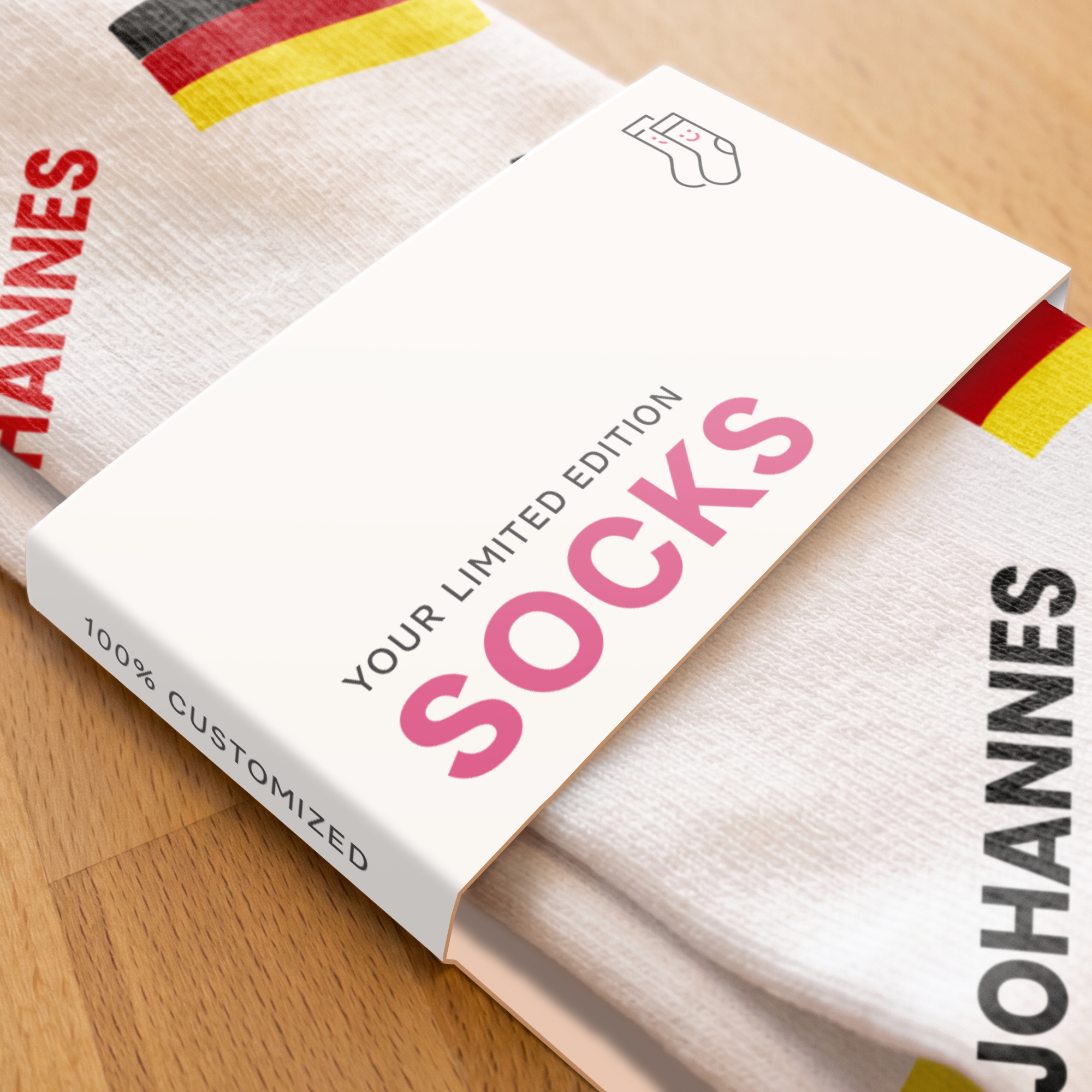 Fußballfan-Socken mit Bild