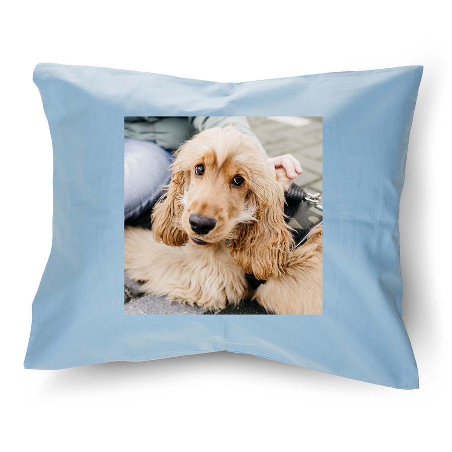 Coussin personnalisé - Bleu clair - 50x60 cm (rembourré)