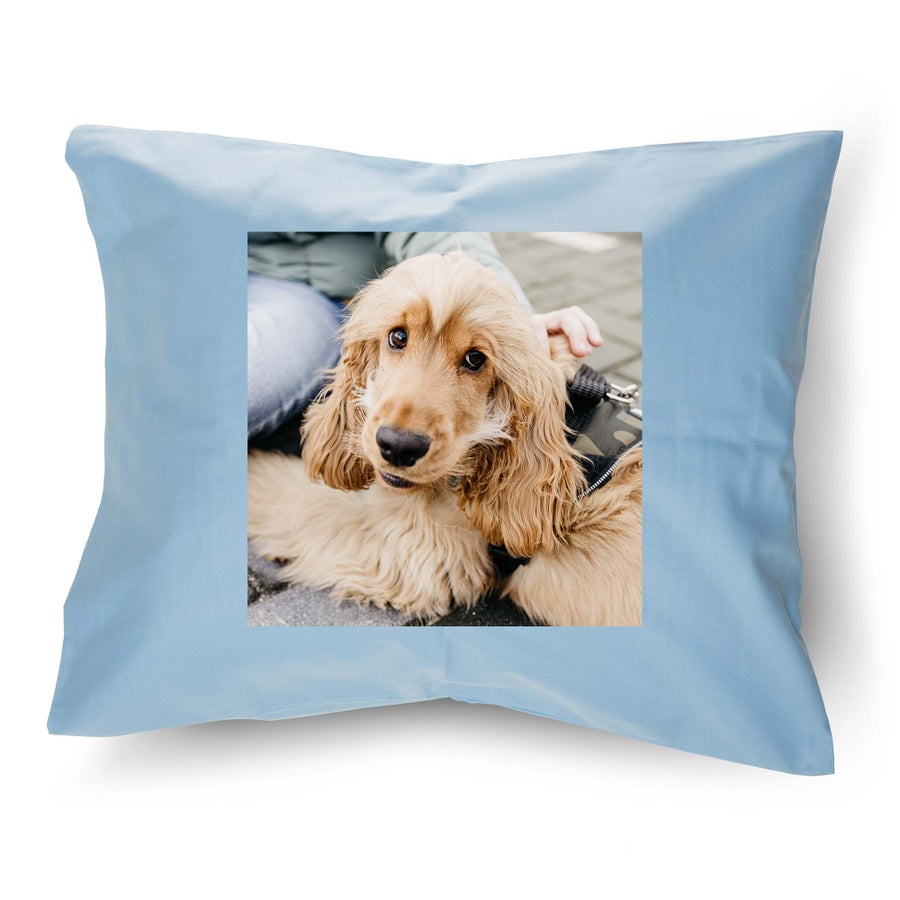 Personalised cushion case - Light blue - 50 x 60 cm