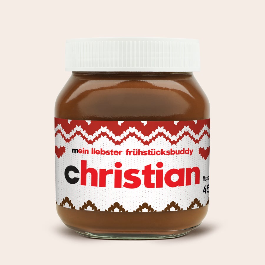 Personalisiertes nutella®-Glas nutella® Glas, personalisiert für Christian mit dem Text