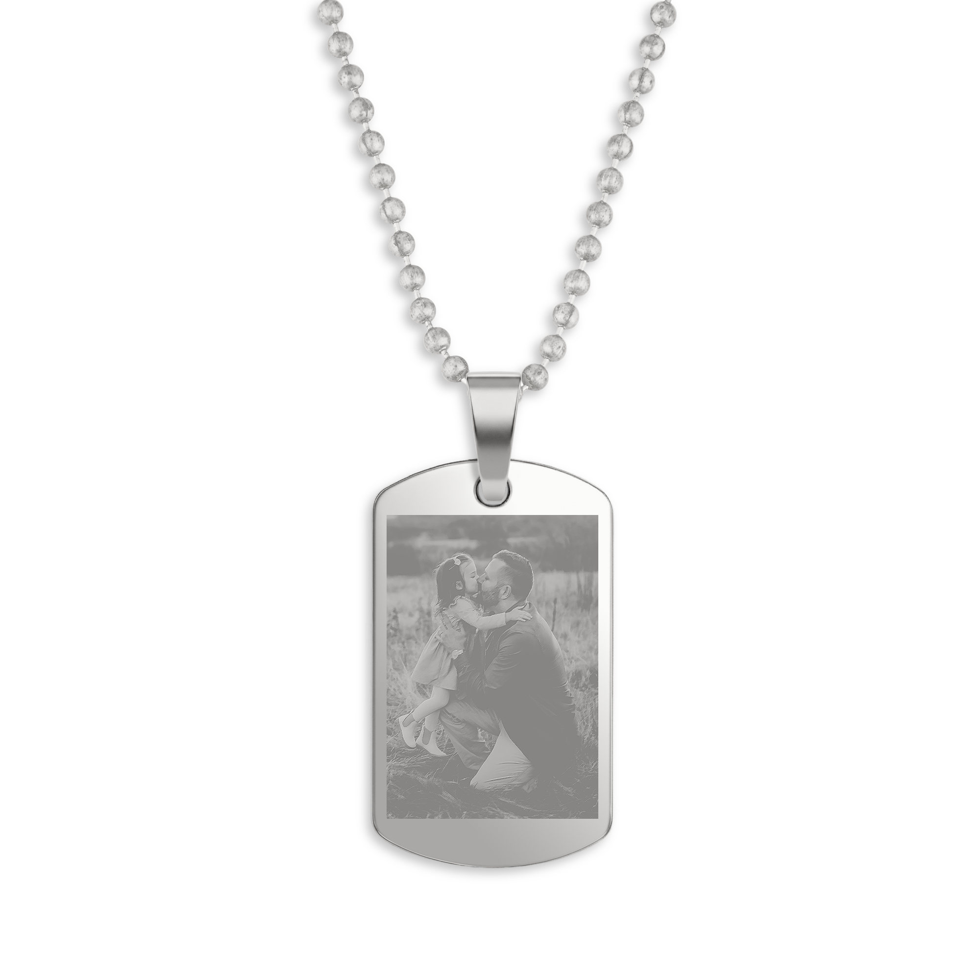 Dog tag pendant with necklace