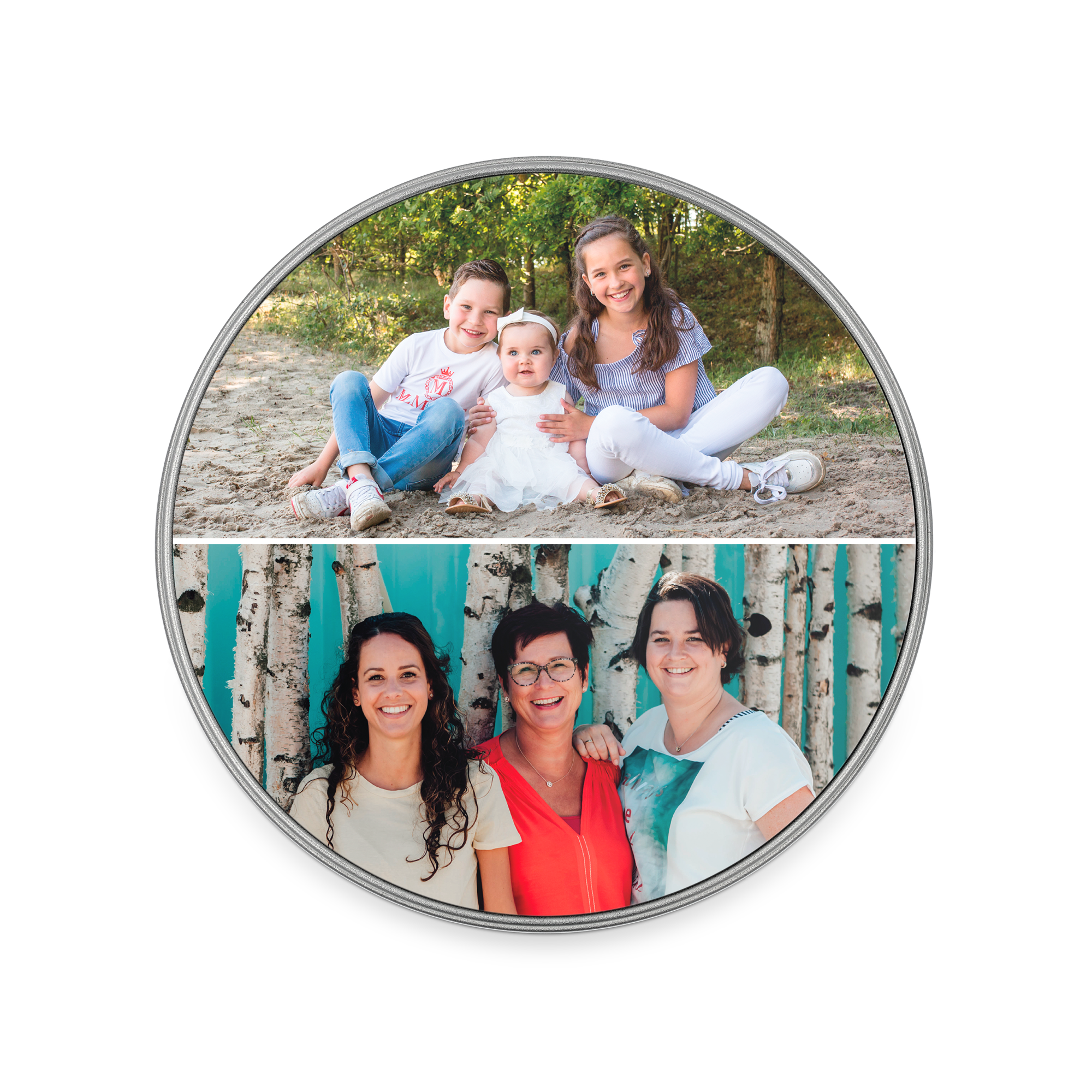 Cutie cadou Oreo personalizată cu o fotografie imprimată cu 3 copii și o fotografie imprimată cu 3 femei.