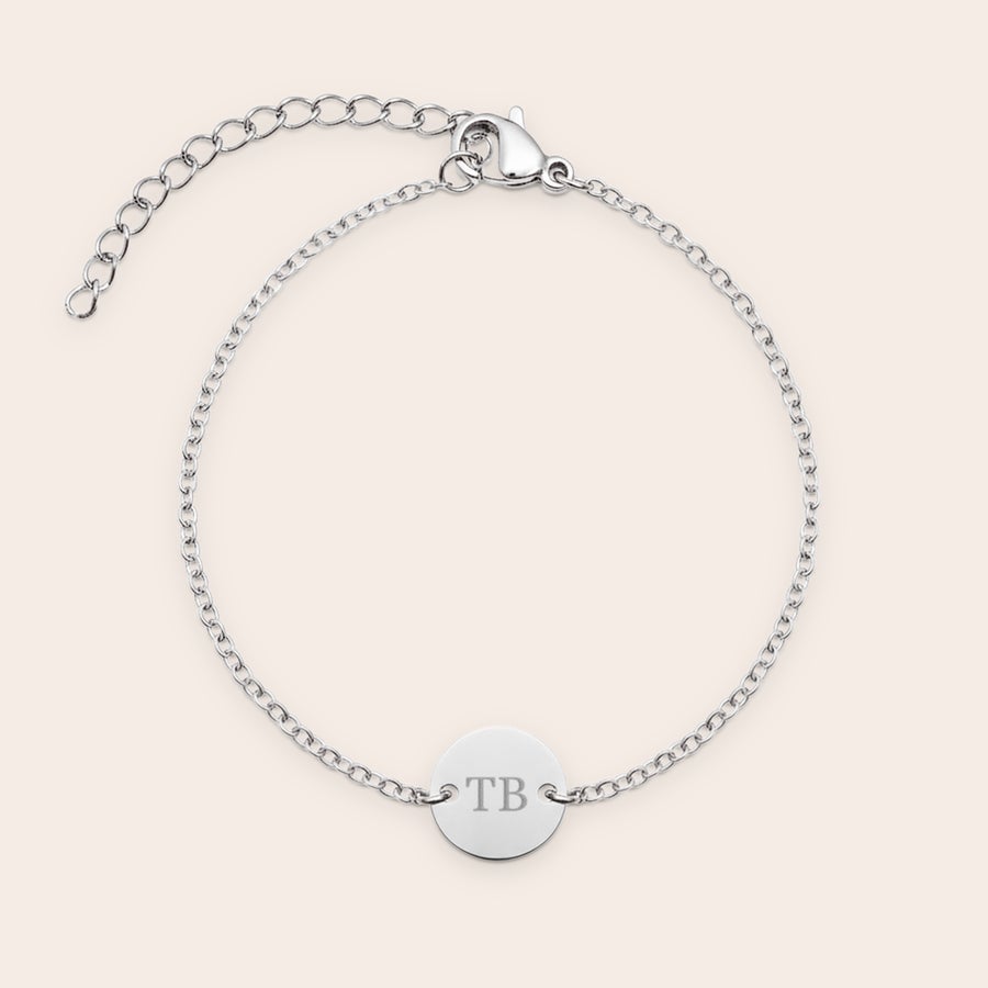 Bransoletka z grawerowanym inicjałem - Srebrna - 16 cm Bransoletka z grawerowanym inicjałem - Srebrna - 16 cm