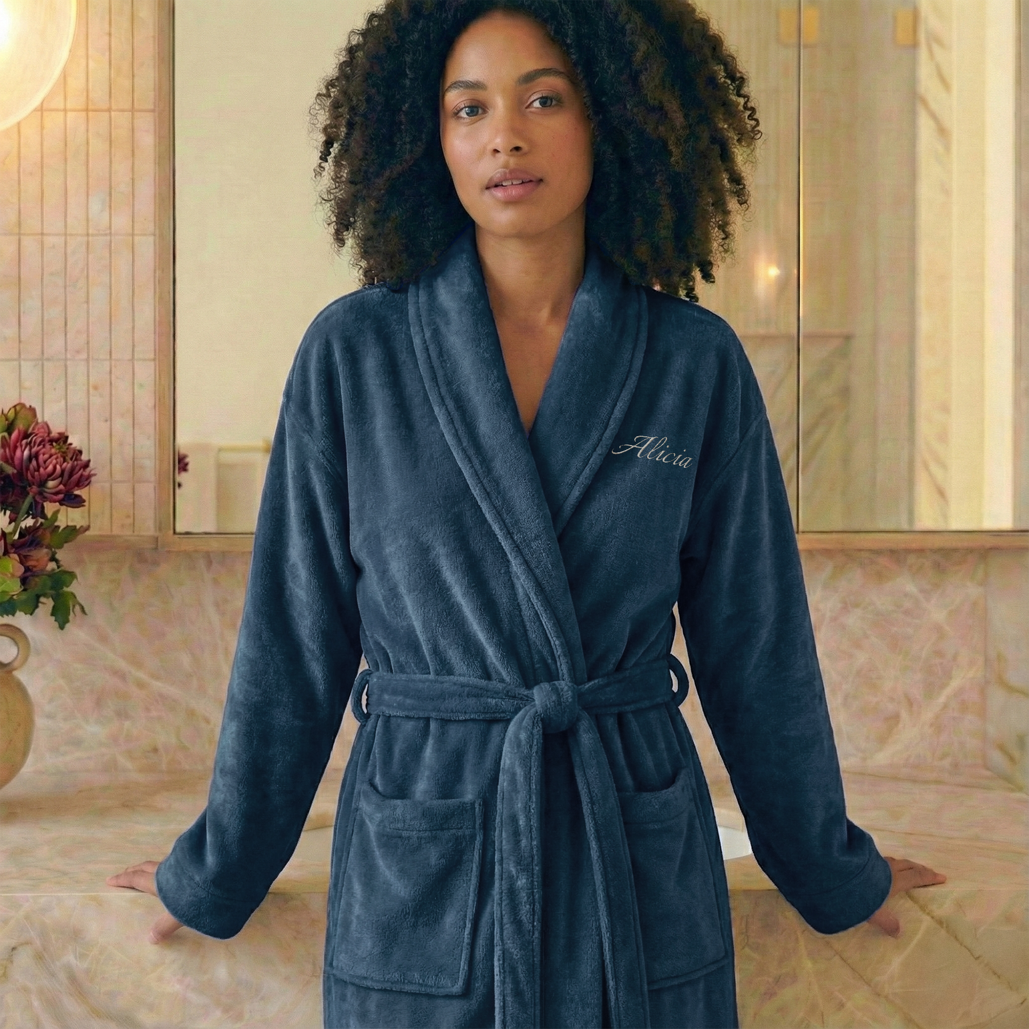 Personalisierter Damen-Frottee-Bademantel