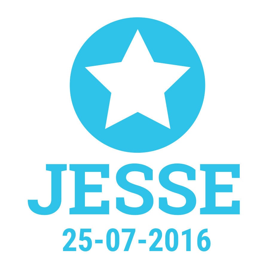 Fenstertattoo Geburt - Blau - 40x40