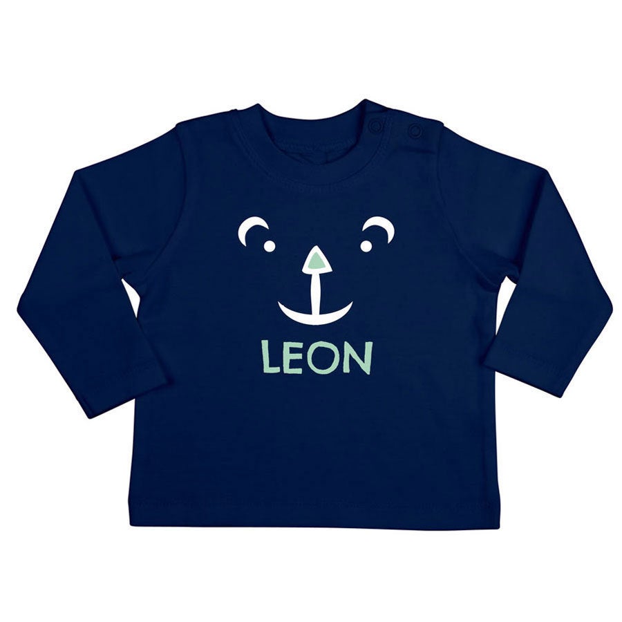T-shirt dziecięcy z nadrukiem - długi rękaw - 62/68