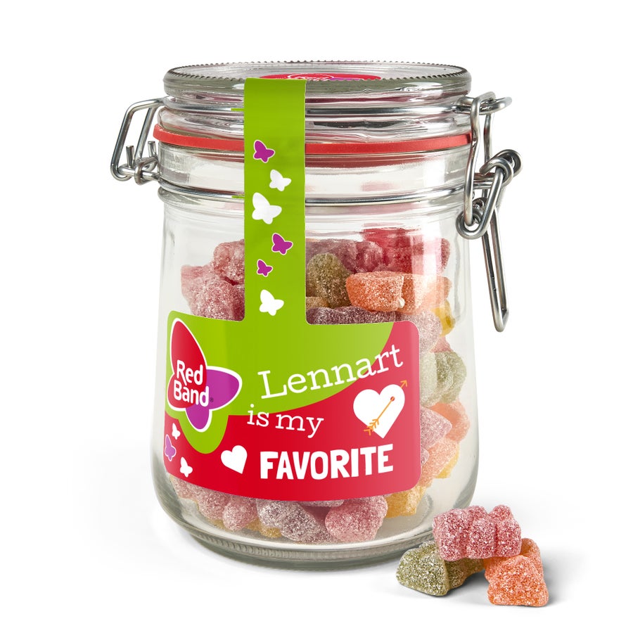 Personalised candy jar - Sour gummy bears