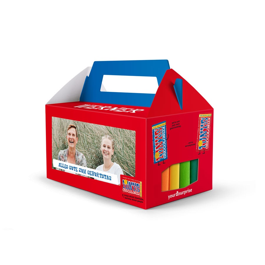 Personalisierte Geschenkbox mit 6 Tony apos s Chocoloney Tafeln  - Onlineshop YourSurprise