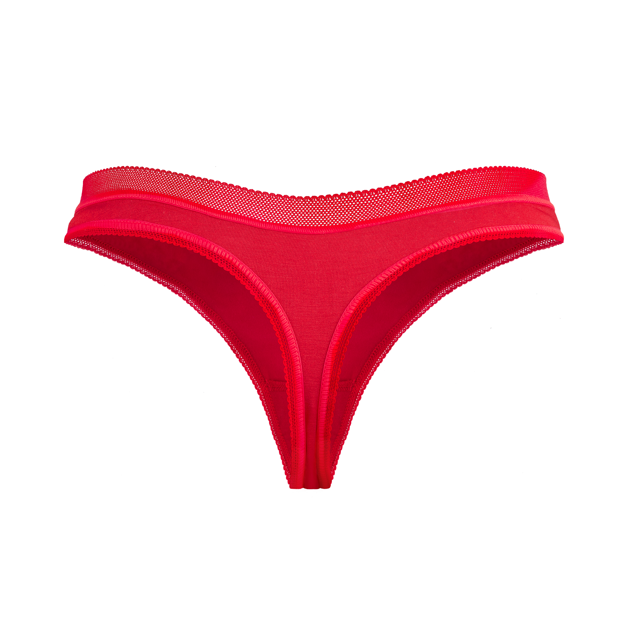 Tanga de mujer rojo liso, listo para añadir tu foto y/o texto para crear un tanga de mujer personalizado.