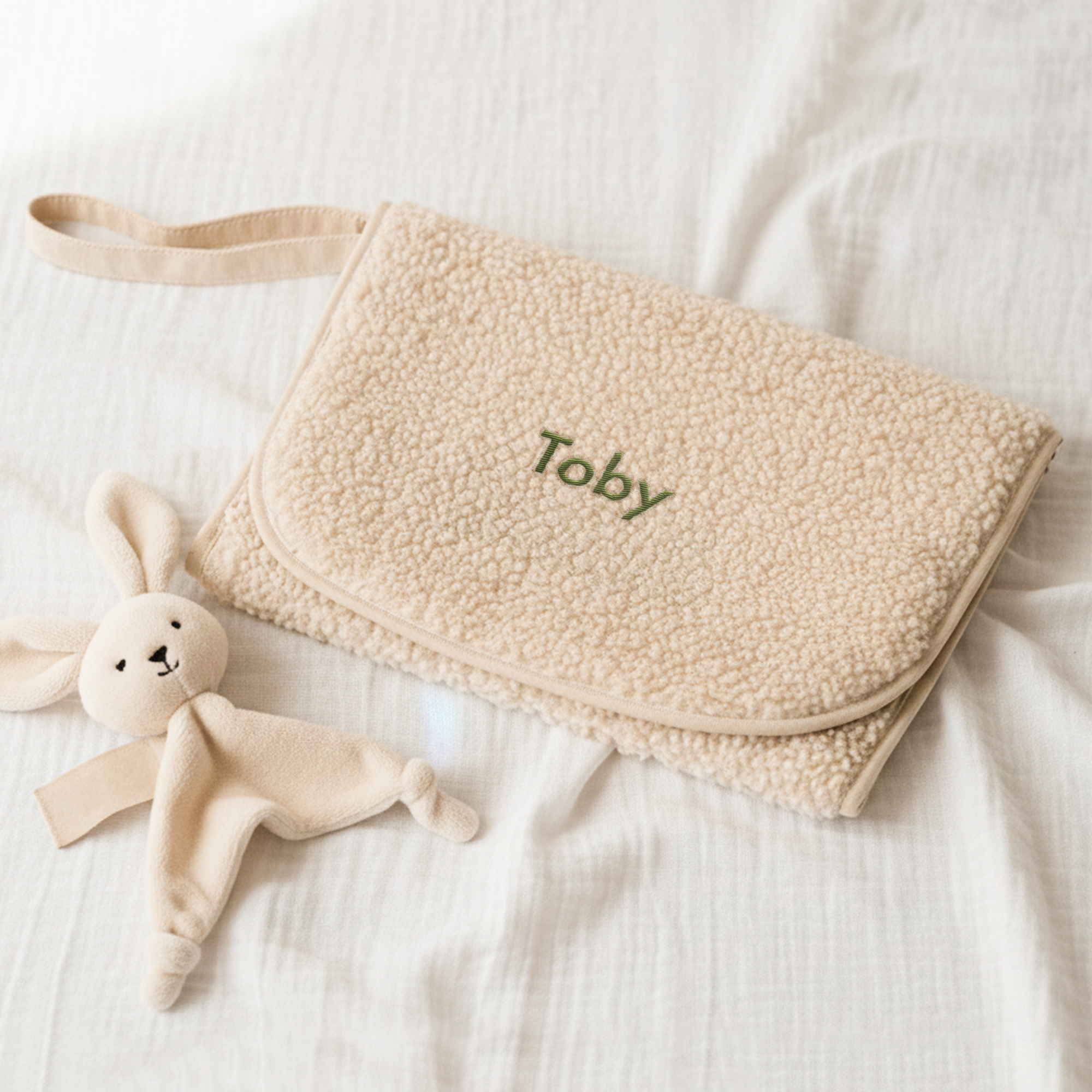 Personalised teddy baby changing mat