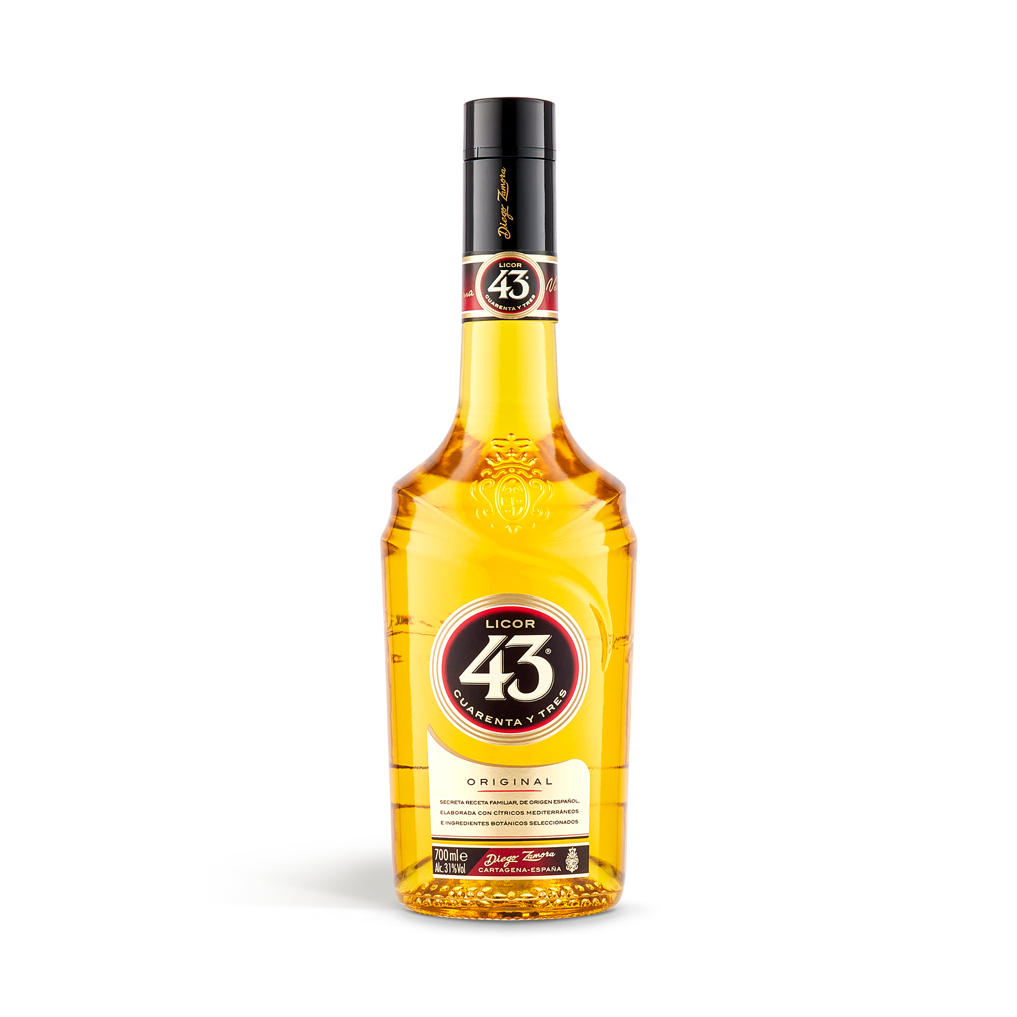 Licor 43 flaska för att överraska dina nära och kära, med möjlighet till ett graverat träfodral