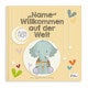 Babybuch mit Namen - Willkommen auf der Welt - Hardcover