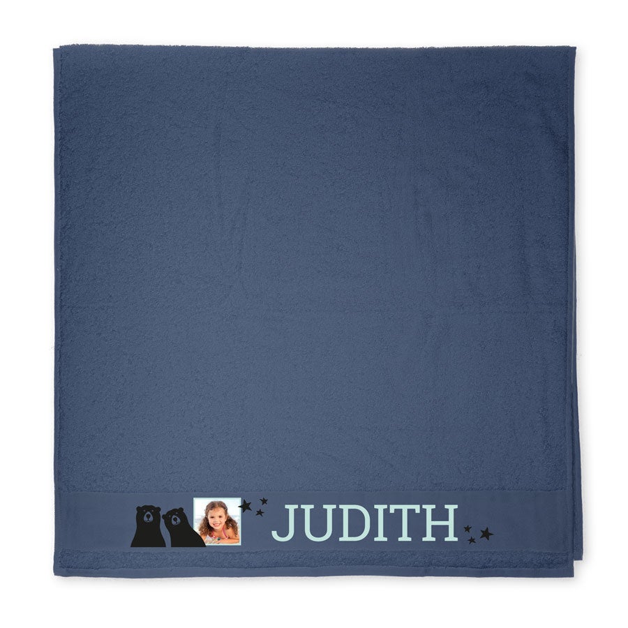 Bath towel with photo