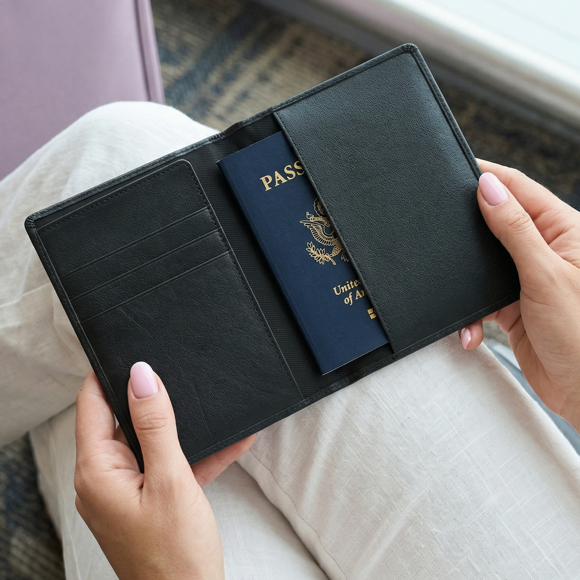 Funda de pasaporte personalizada - Negro