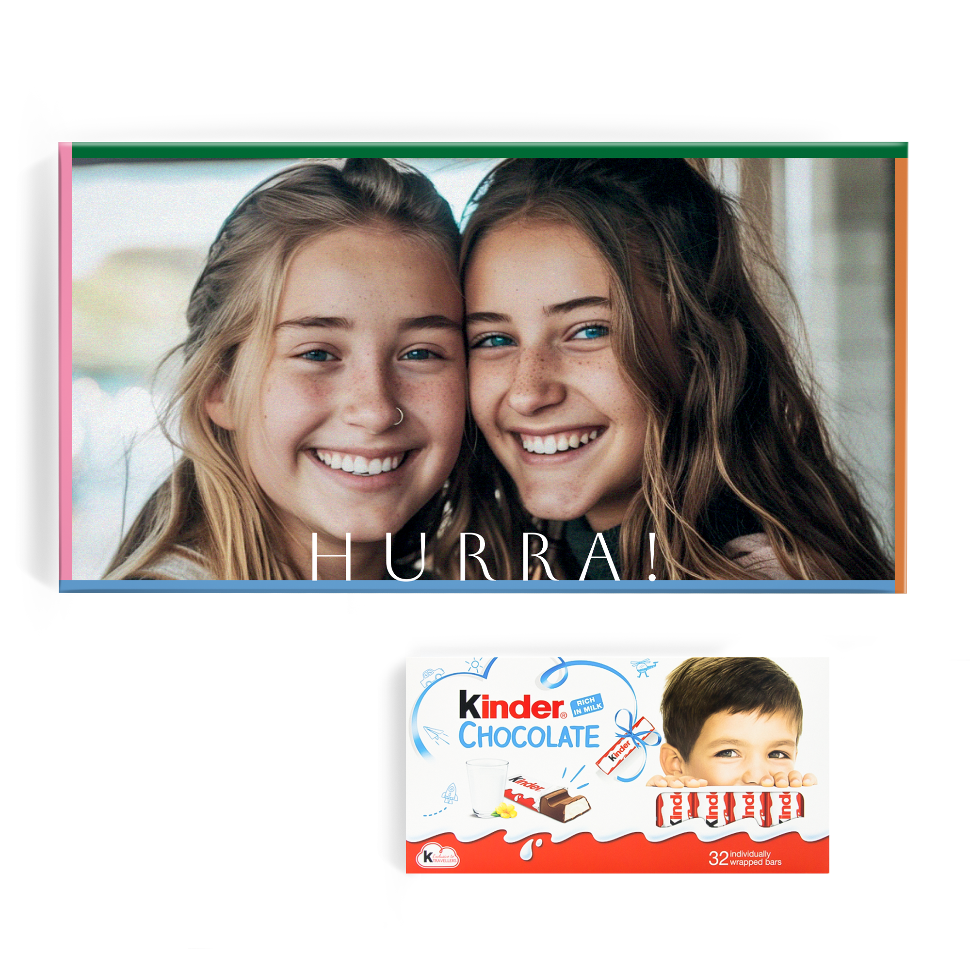 Mega kinder Schokolade mit Foto und Namen