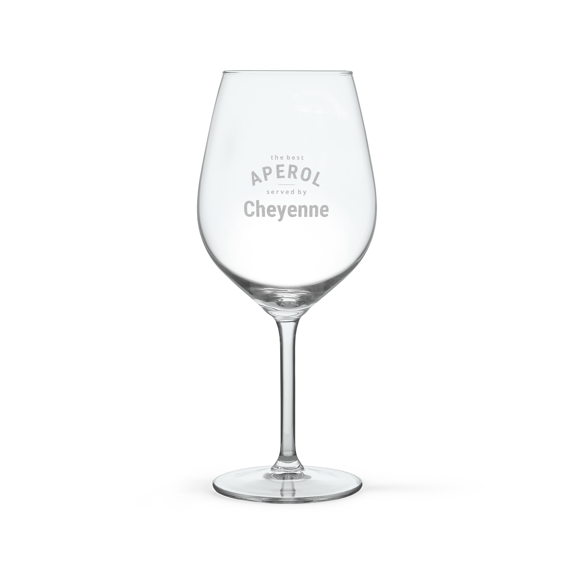 Personalisiertes Aperol Spritz Glas mit Gravur the best Aperol served by Cheyenne