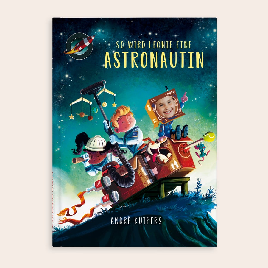Kinderbuch  Wie man Astronaut wird personalisieren Personalisiertes Kinderbuch - Wie werde ich Astronaut? - Hardcover mit individuellem Namen und Foto des Kindes.