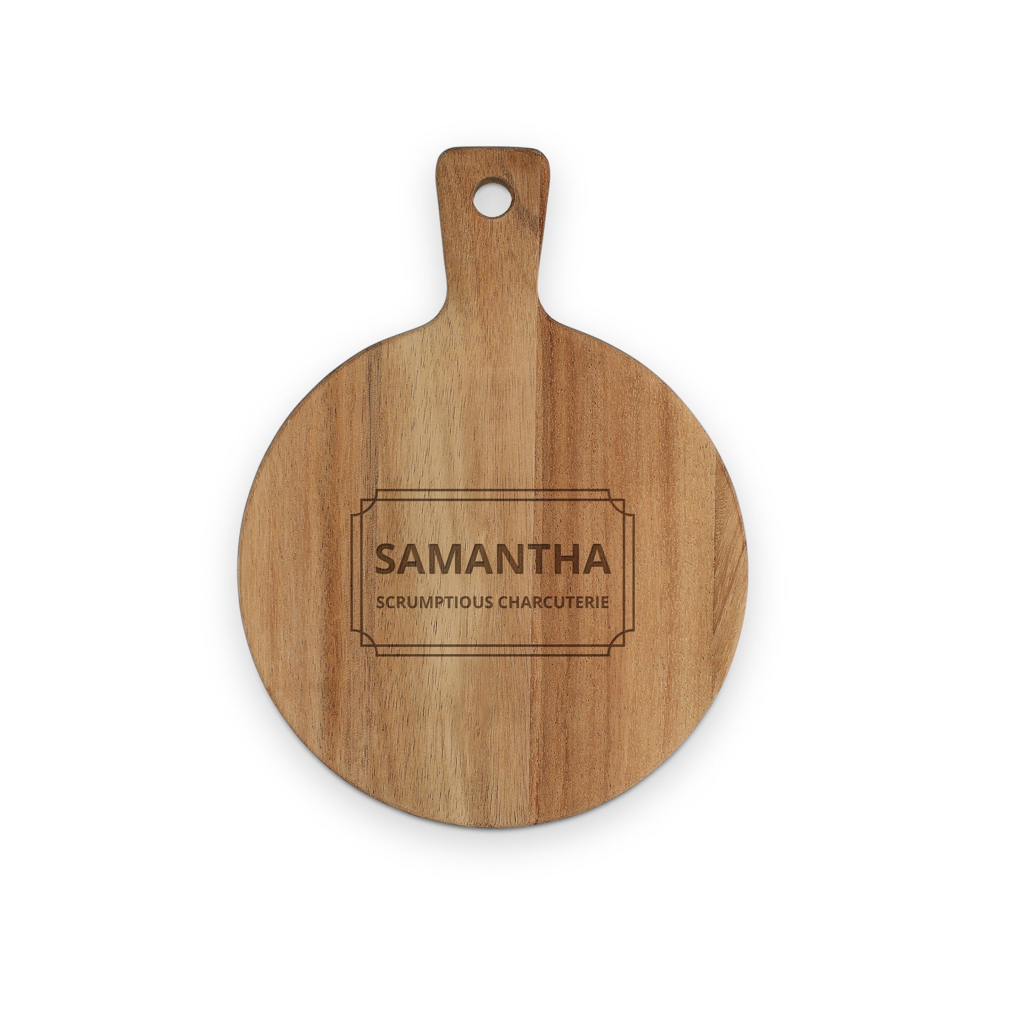 Personalised serving platter - Teak - Round - S - Engraved