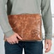 Leather laptop sleeve - Brown - 15 inch