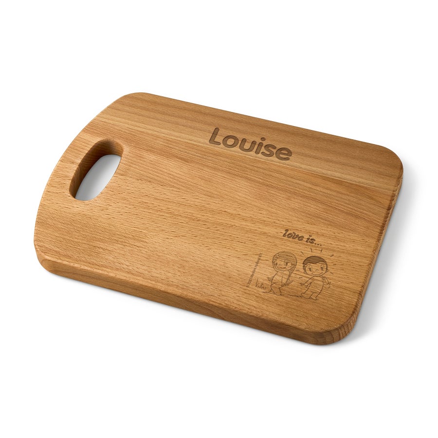 Engraved bread board - Love is.. Engraved bread board - Love is..