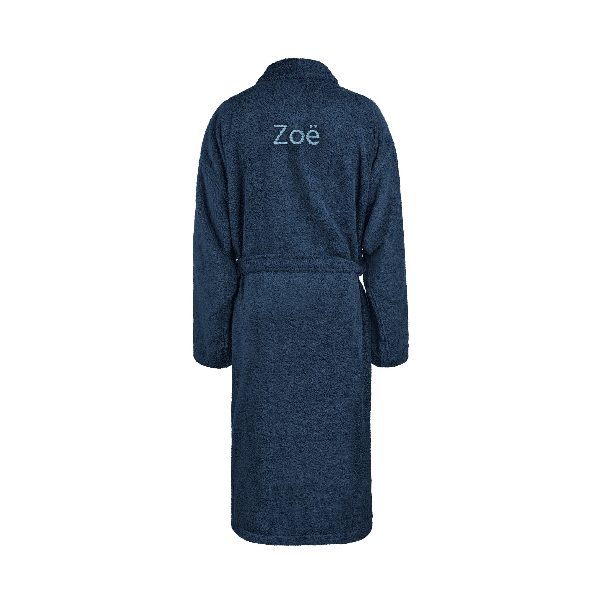 Dames badjas borduren - Donkerblauw - L/XL Dames badjas borduren - Donkerblauw - L/XL