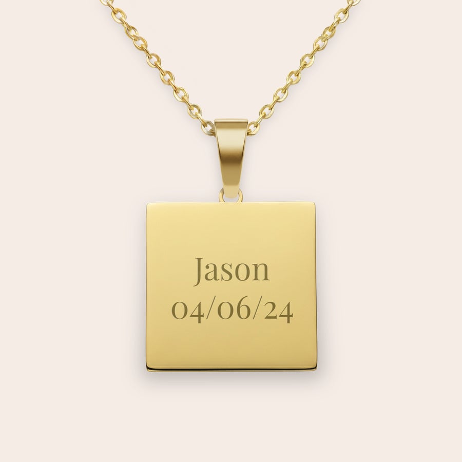 Necklace with square pendant Necklace with square pendant