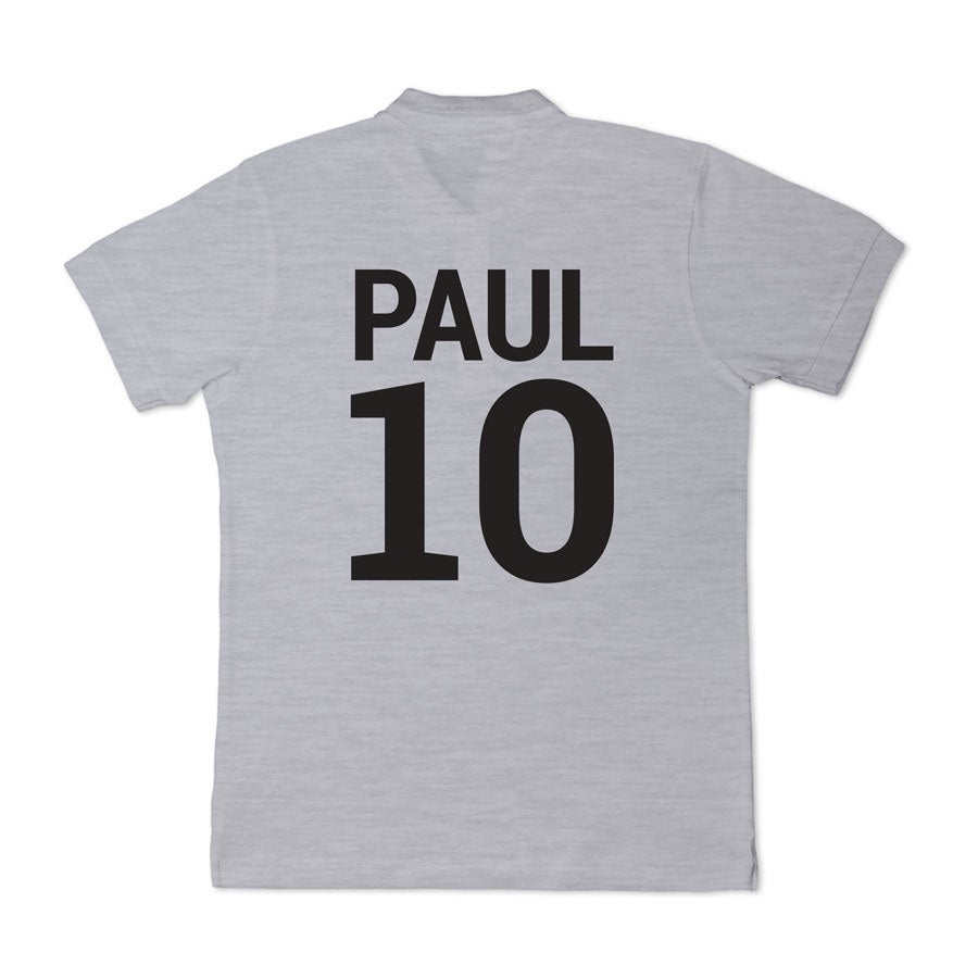 Personalised polo t-shirt - Men - Grey - L