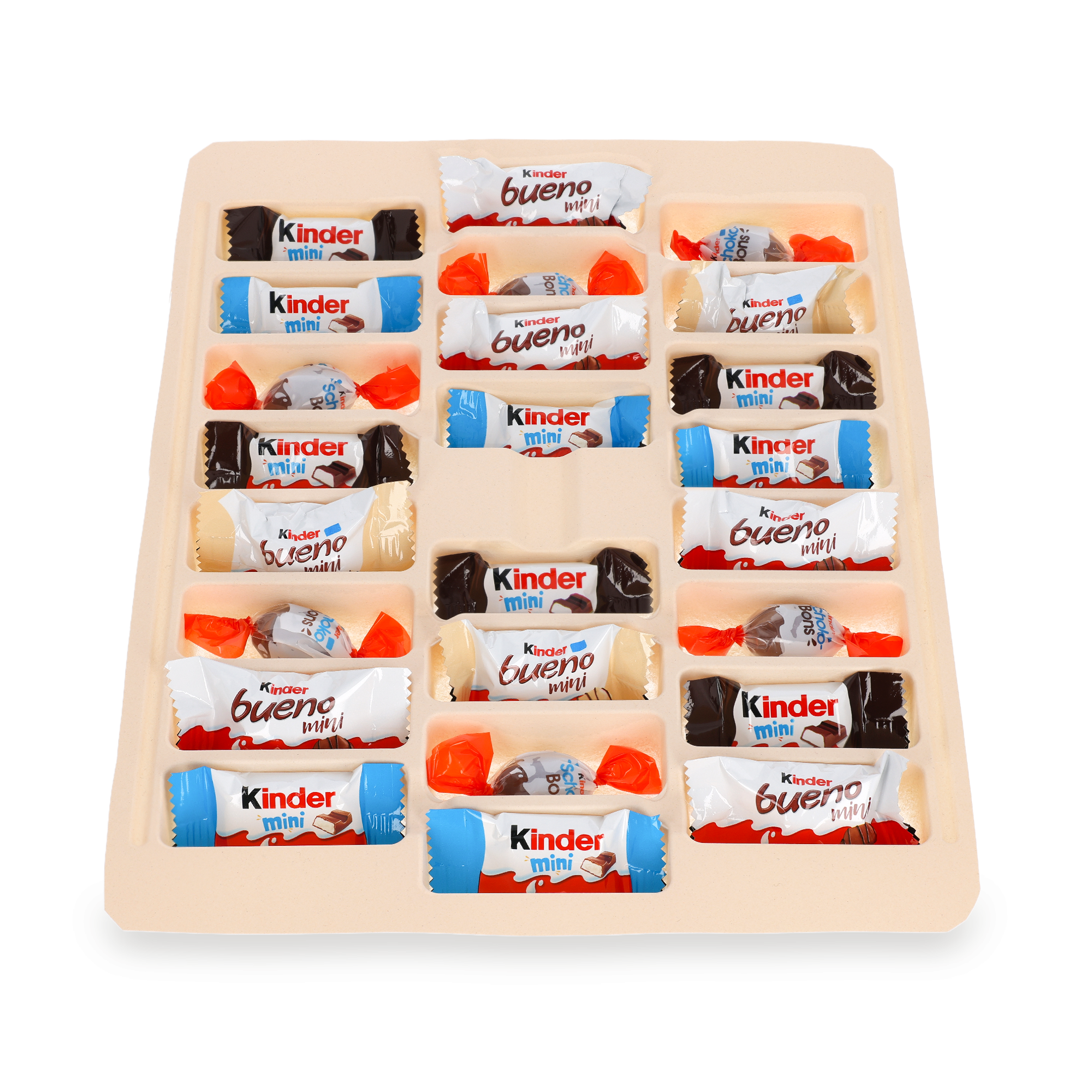 Personalised Kinder chocolate advent calendar with assorted Kinder mini chocolates and Buenos, custom printed with your special photo and message.
