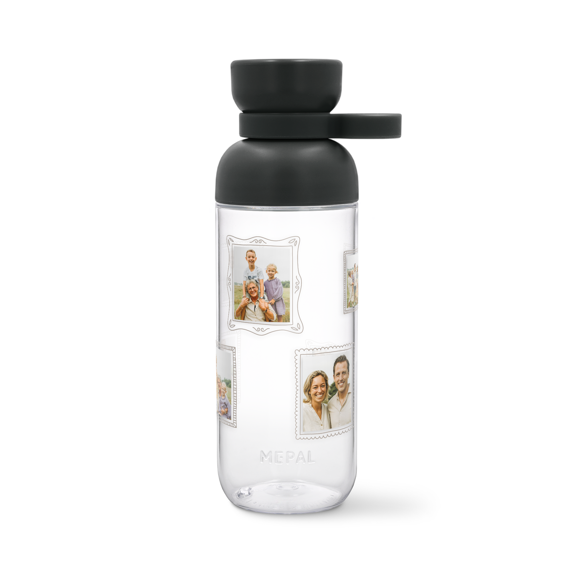 Personalized Mepal water bottle with printed photos of family and friends to make every sip special