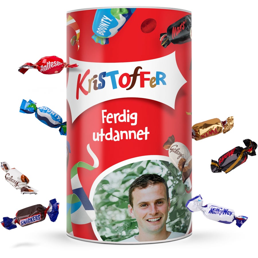 Personlig Celebrations Rør Personlig Celebrations Rør i rødt design med tekst