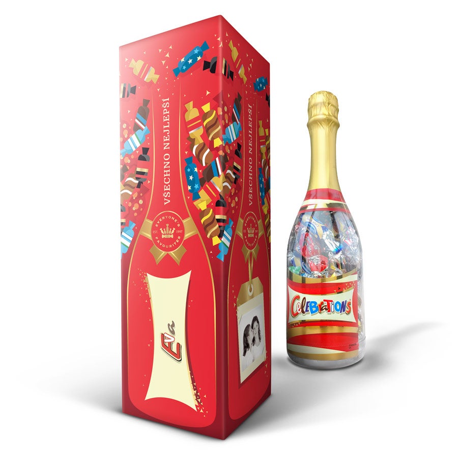 Personalizovaná láhev se sladkosťamii - Celebrations