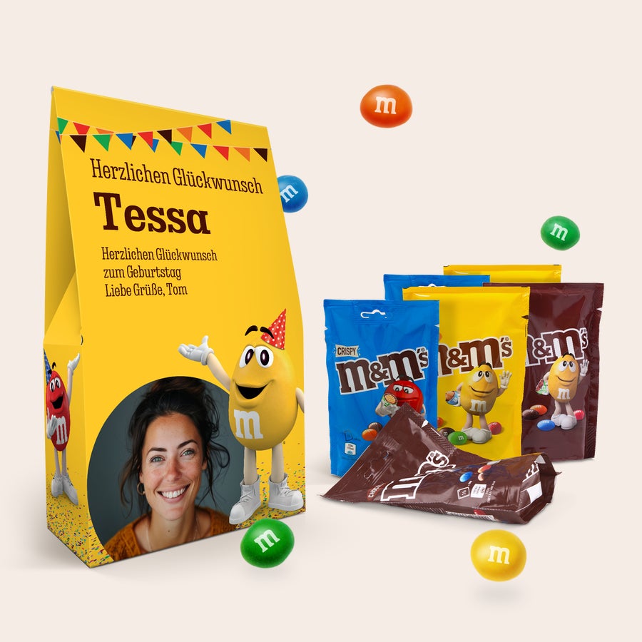 Personalisierte XL M&M's Geschenkbox - 6 Beutel (714 Gramm) Personalisierte XL M&M's Geschenkbox - 6 Beutel (714 Gramm)