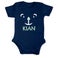Personalised baby romper - Short sleeves - Navy - 62/68
