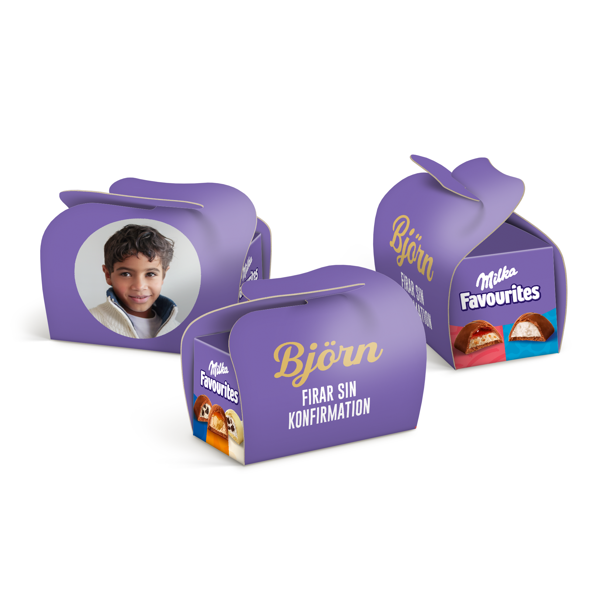 Personliga Milka Favourites gåvor till gästerna – DIY miniboxar