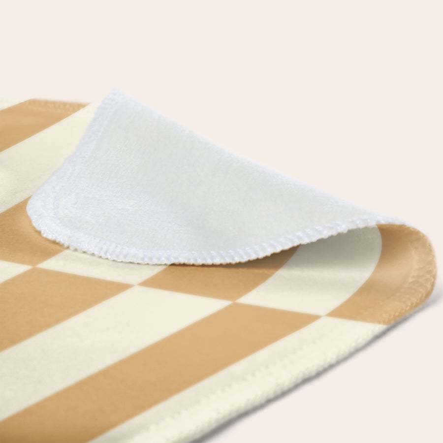 Couverture personnalisée Plaid polaire personnalisé avec motif à carreaux beiges imprimé pour être confortable sur le canapé