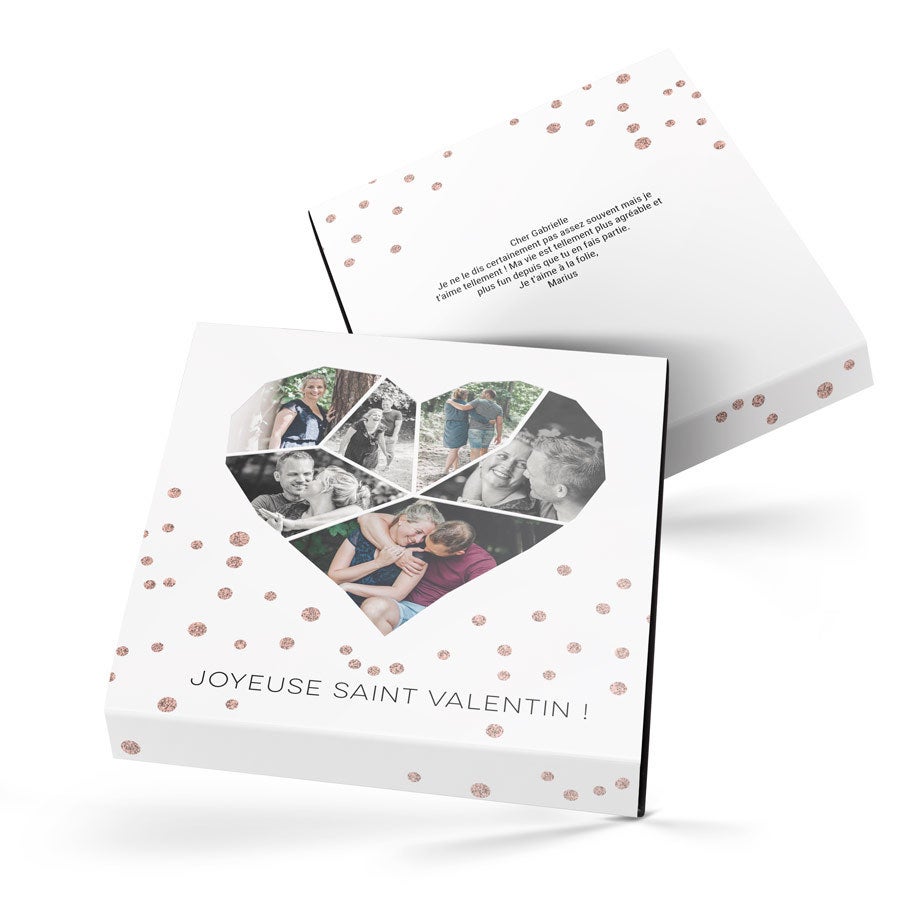 Coffret chocolats de Saint Valentin personnalisé - 49 pièces