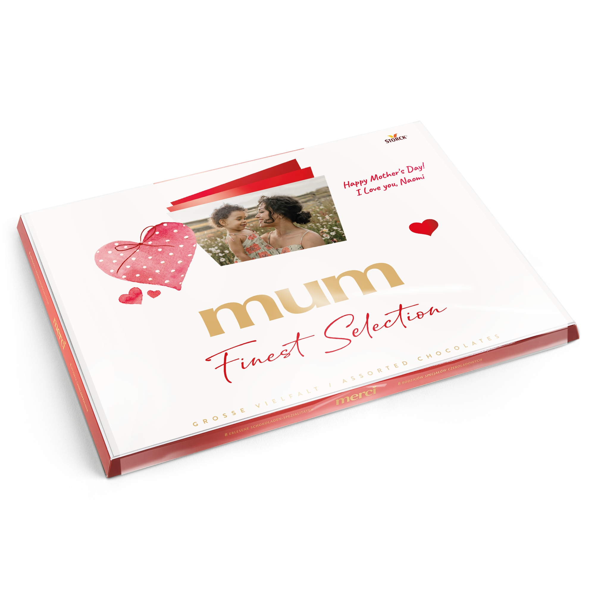 Personalised Merci Chocolate Gift Box & Greeting Card