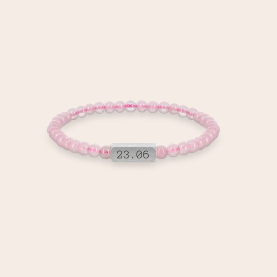 Rose quartz bracelet - engraved Rose quartz bracelet - engraved