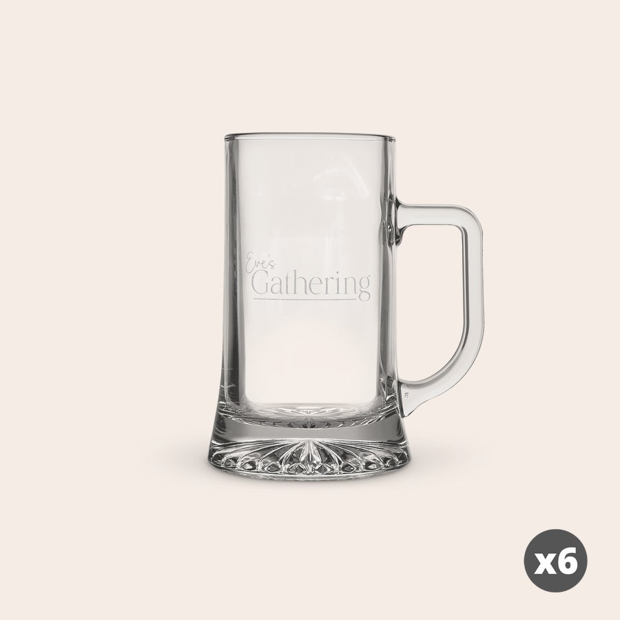 Chope de bière personnalisée Chope en verre personnalisée gravée avec le texte Eves Gathering