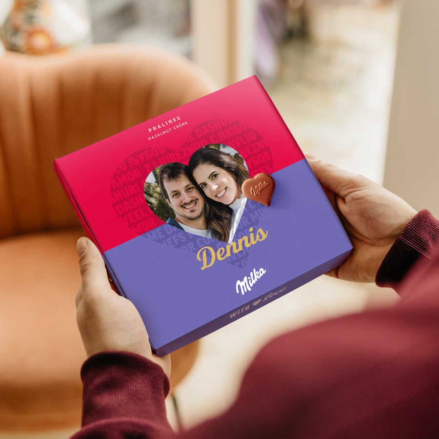 Personliga Milka presentförpackning - Kärlek Personliga Milka presentförpackning - Kärlek