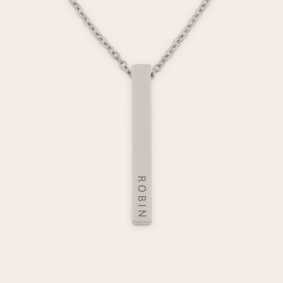 Collier à barettes avec nom Collier à barrettes argenté personnalisé gravé avec le prénom Robin
