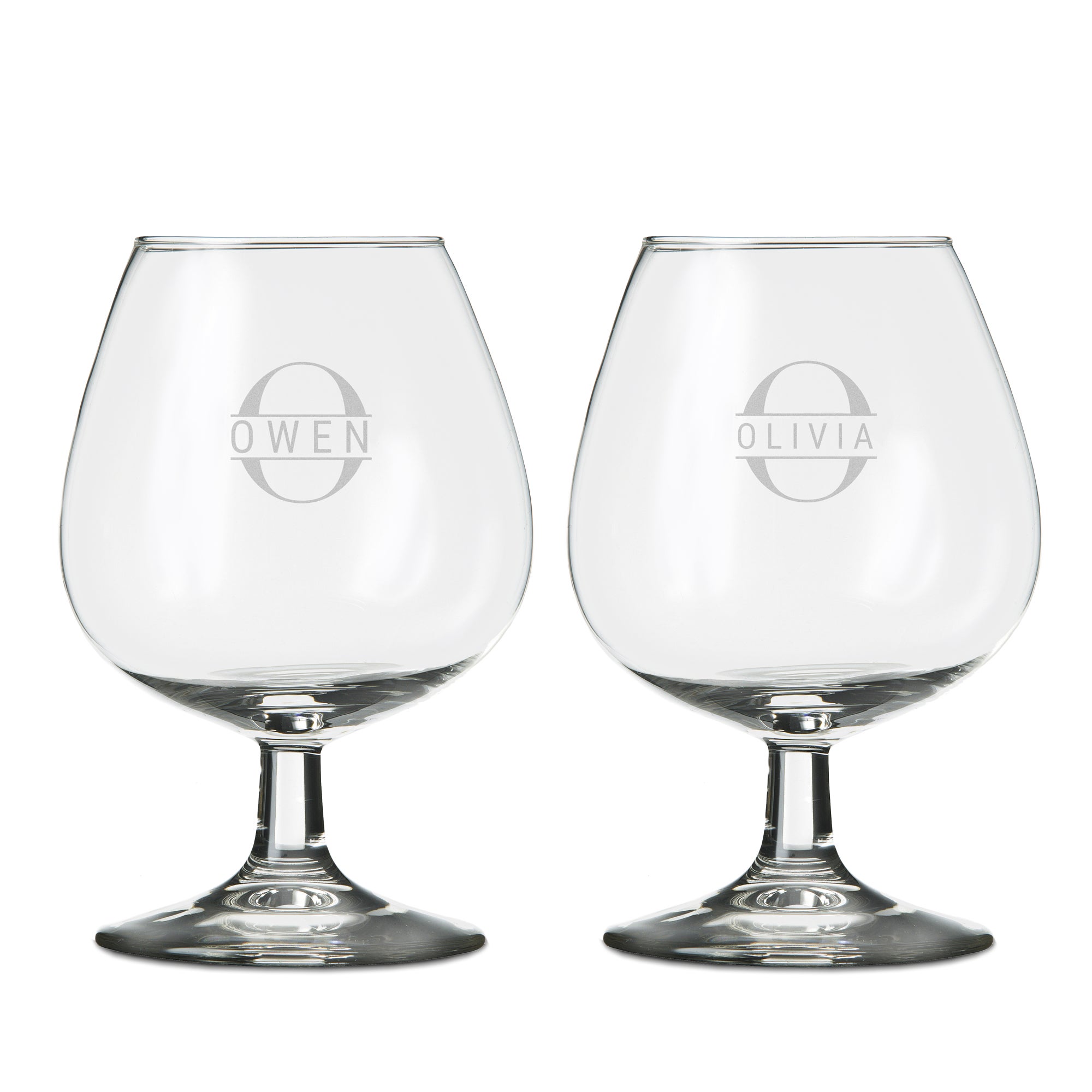 Personalised brandy glass - Engraved - 2 pcs