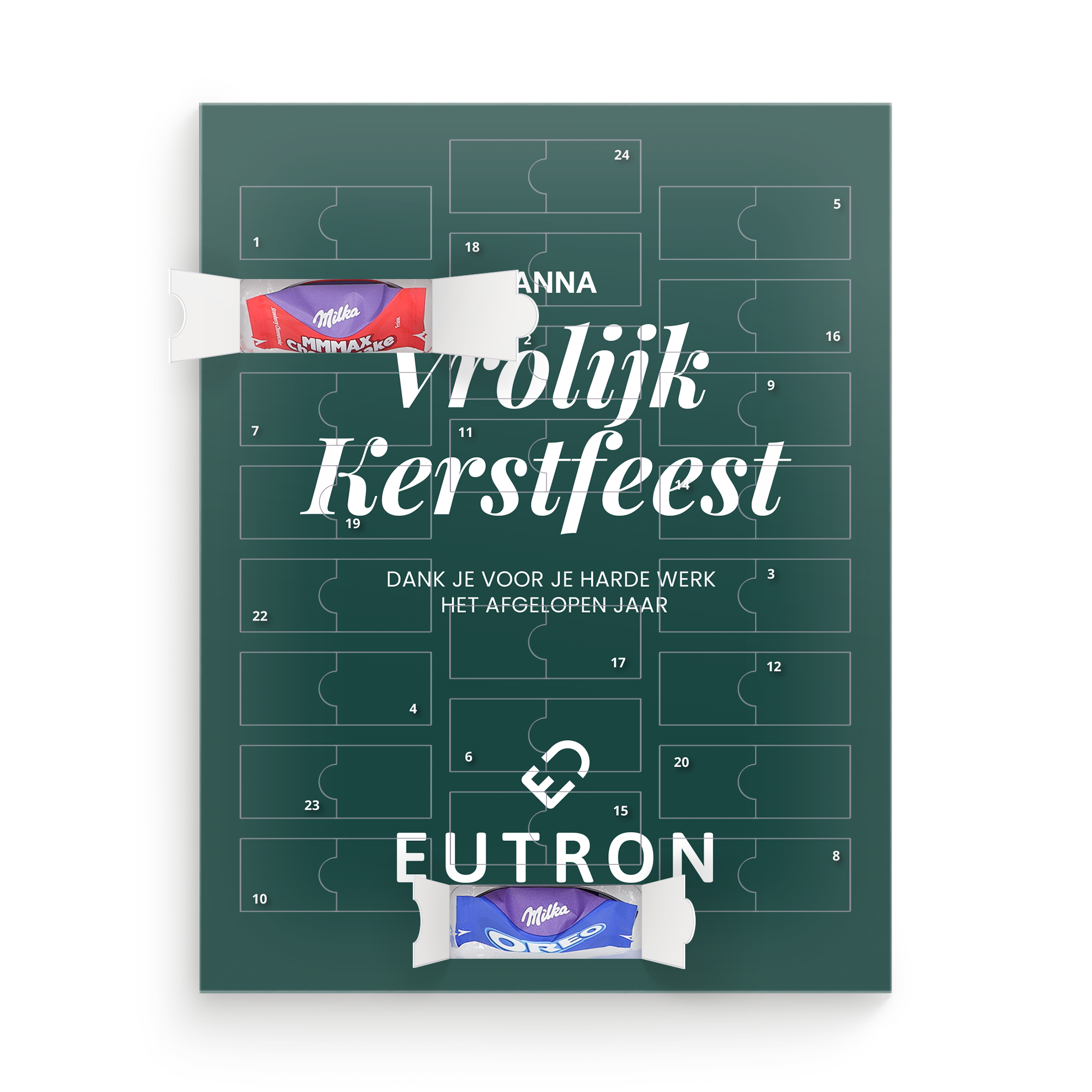 Gepersonaliseerde Milka Favourites adventskalender - eigen design