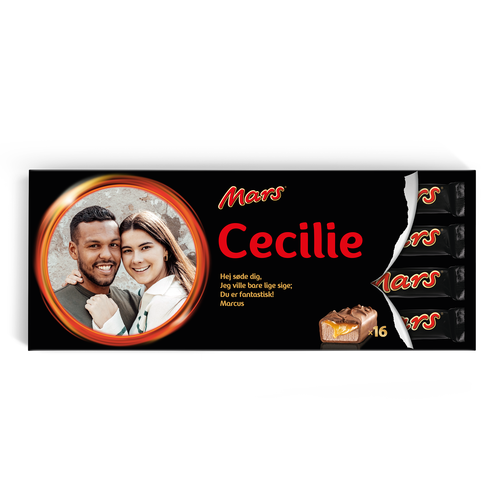 Mega Mars Chokolade med navn og billede