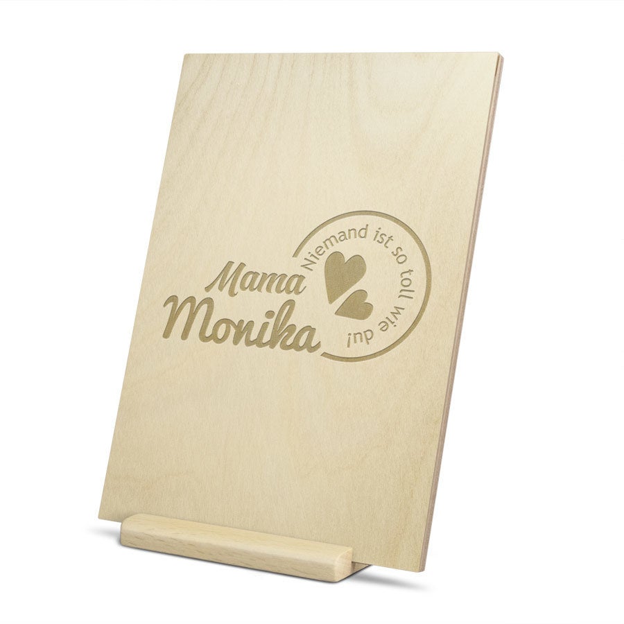 Holzkarte mit Gravur - Muttertag (vertikal)