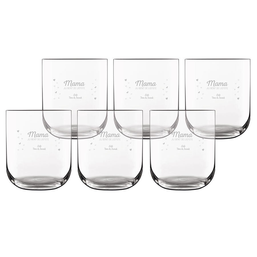 Waterglas deluxe graveren (6 stuks)