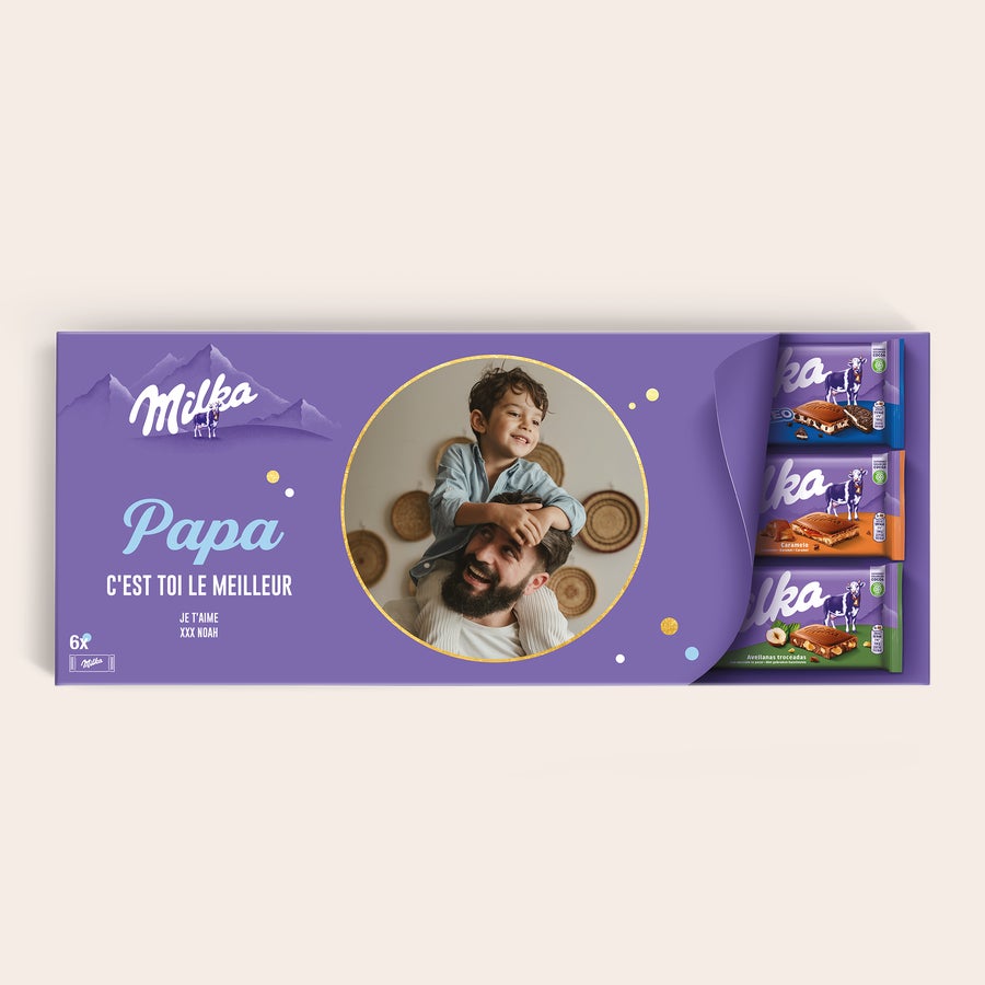 Méga tablette de chocolat Milka personnalisée Méga tablette de chocolat Milka personnalisée